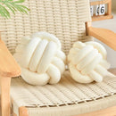 Cream White Art Deco Striped Knot Pillow - Handmade Soft Modern Cozy Decor for Home & Sofa.rm Ljojo