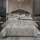 Ljojo Luxury Jacquard Bedding Set - European Style Satin Duvet Cover for Double Bed