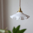 Ljojo Flower Glass Chandelier LED Retro Pendant Light Nordic Art Decor Café Bar Lighting