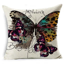 Ljojo Linen Butterfly Cushion Cover 45x45cm - Decorative Pillow Case for Sofa & Bed