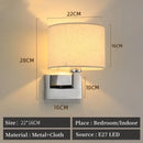 LED Wall Lamp Round Fabric Lampshade With 3W Spotlight Reading Light Sconce by Ljojo