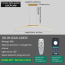 LED Pendant Lamp Minimalist Curve Hanging Light Adjustable Height for Kitchen Dining Room by Ljojo