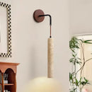 LED Wall Lights Pull Chain Switch Bedside Lamp Wood Wire Adjustable Yellow Travertine Stair Light Fixtures by Ljojo
