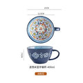 Ljojo 400ml Bohemian Ceramic Mugs for Coffee, Milk, Oatmeal, Microwaveable