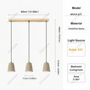 Modern Stone Shade Kitchen Island Pendant Light by Ljojo: Single/Double/Triple Head 10/60/80cm Bar Lighting