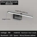 Ljojo LED Wall Lamp Waterproof Makeup Mirror Light White Black Aluminum Sconces