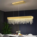 Ljojo Luxury Crystal Chandelier: Modern Dining Room Pendant Light Brushed Nickel Indoor Lighting