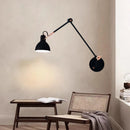 Ljojo Long Arm Black Gold Wall Light for Study Reading Bedroom