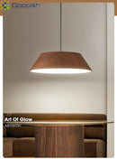 Ljojo Medieval Bauhaus Wood Grain Log Metal LED Pendant Light Chandelier for Home Decoration
