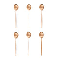 Ljojo Matte Stainless Steel Teaspoon Set for Dessert, Coffee, Ice Cream - 6 Pcs