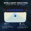 Ljojo 208 LED Solar Wall Motion Sensor Lights - 3 Mode Waterproof Outdoor Lighting