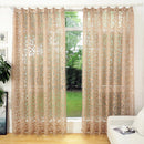 Ljojo Luxury Floral Jacquard Tulle Eyelet Curtains - European Style for Living Room
