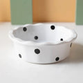 Ljojo 5.5" Ceramic Polka Dot Fruit Bowl - Korean Style Dessert Dish & Tableware