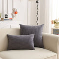 Ljojo Linen Pillow Cover in Green, Grey, White, Cream & Mustard - 12x20", 18x18", 25x25"