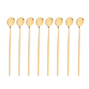 Ljojo Long Handle Ice Spoon Set, Stainless Steel Black Gold Cutlery Dinnerware