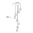 Glass Ball Pendant Chandelier LED Ceiling Lamp for Living Dining Room by Ljojo