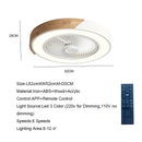 Ljojo 52CM Green Wood Ceiling Fan Light With Remote Control for Bedroom Dining Room