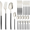 Ljojo 24Pcs Gold Stainless Steel Cutlery Set Dinnerware Flatware Silverware