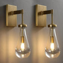 Ljojo Waterdrop Glass Wall Sconce - Modern Copper Wall Light for a Stylish Home