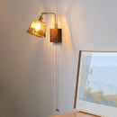 Ljojo Medieval Style Walnut Wall Lamp for Master Bedroom Living Room Study Dining Room