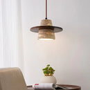 Japanese Wabi Sabi LED Hanging Lamp Yellow Travertine Pendant Light by Ljojo