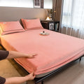 Ljojo Milk Velvet Fitted Sheet 160x200, Extra Warm, Elastic Band, Solid Color