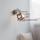 Ljojo LED Wall Sconce Walnut Wood Rotate Stair Light Fixture Nordic Modern Style