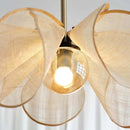 French Fabric Flower Pendant Light Creamy LED Chandelier for Hotel Bedroom Living Room by Ljojo