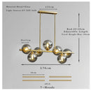 Modern LED Glass Ball Chandelier Pendant Lamp for Bedroom Dining Living Room by Ljojo