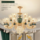LED Crystal Ceramic Retro Ceiling Chandelier European Style Luxury Lamp for Living Room by Ljojo