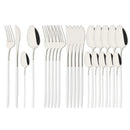 Ljojo 24-Piece Stainless Steel Cutlery Set - Black Mirror Finish
