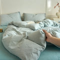 Ljojo Luxury Cotton Stripe Duvet Cover Set - Yarn-Dyed Bedding Set