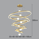 Modern Gold Ring LED Pendant Light Chandeliers for Living Bedroom Dining Room by Ljojo