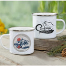 Enamel Mountain Mug with Handle by Ljojo. Best Camping Gift for Outdoor Lovers