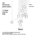 Ljojo Bubble Pendant Light Fixture Colored Glass Modern LED Dimmable Atmosphere Lighting