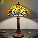 12 Inch Tiffany Style American Stained Glass Table Lamp for Bedroom Living Room - Ljojo