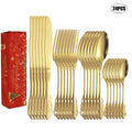 Ljojo 24pcs High-End Stainless Steel Tableware Set for Home, Hotel, Party, Christmas Gift