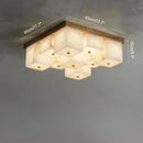 Ljojo Marble Alabaster Ceiling Lamp: Modern, Simple, All-Copper for Living Room, Bedroom, Study, Dining Room