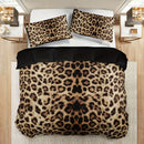 Ljojo Leopard Print Duvet Set: 1 Duvet + 2 Pillowcases for High-Definition Home Decor