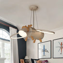 Ljojo Little Deer LED Chandelier: Modern Minimalist Cartoon Wooden Kids Room Pendant Light