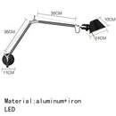 LED Wall Lamp Silver Black Metal Bedroom Study Reading Lights E27 Rotatable Adjustable Lighting Decor by Ljojo