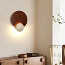 Ljojo LED Pull Chain Wall Light: Yellow Cave Stone Wood Wabi Sabi Design