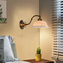 European Style Wall Light White Ceramic Old Brass E27 Bulb for Hotel Living Room by Ljojo.