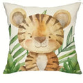Jungle Animals Cartoon Print Pillowcase by Ljojo - Sofa, Bedroom, Car Cover
