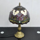 American Tiffany Style Tulip Table Lamp Stained Glass Living Room Night Light - Ljojo