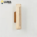 Luma Japanese Yellow Travertine Wall Light Stone Sconce Lamp for Home Decor by Ljojo