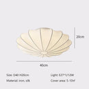 Ljojo Minimalism White Ceiling Chandelier Art Decor Light - Nordic Silk E27 Led Lamp
