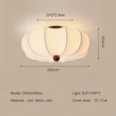 Medieval Style Pumpkin Cloth Bedroom Ceiling Lamp Retro Solid Wood Living Dining Room Decor Lights Ljojo
