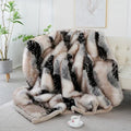 Ljojo Luxury Fox Fur Blanket: Plush Bed Plaid & Sofa Cover - Fluffy Decorative Home Throw
