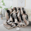 Ljojo Luxury Fox Fur Blanket: Plush Bed Plaid & Sofa Cover - Fluffy Decorative Home Throw